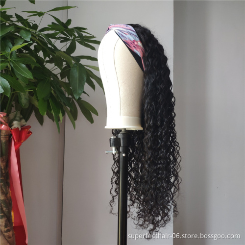 Headband wig deepwave headband wigs brazillian human hair wig headband